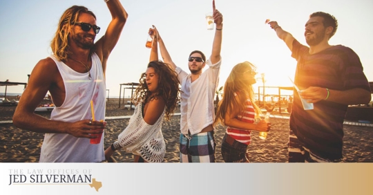 College students celebrating spring break